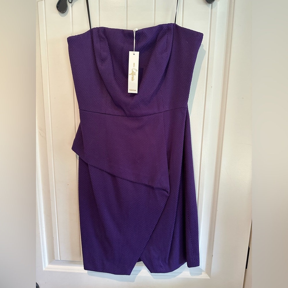 Purple Trina Turk strapless cocktail dress